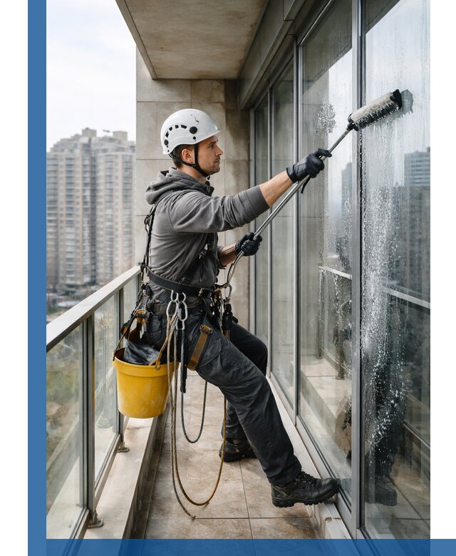 Профессиональная мойка балконного остекления в Керчи