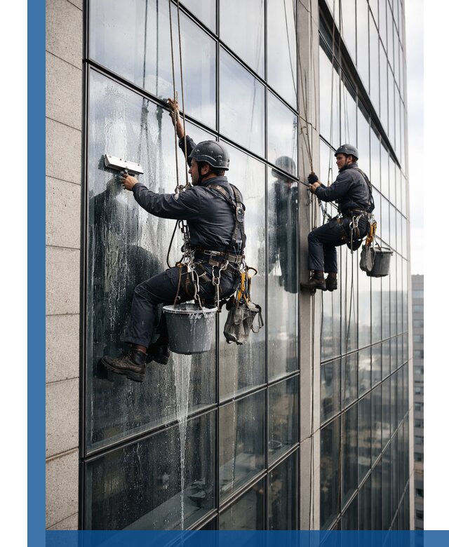 Профессиональная мойка стеклянных фасадов зданий в Керчи