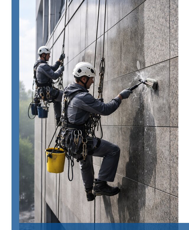 Профессиональная мойка фасада из керамогранита в Керчи