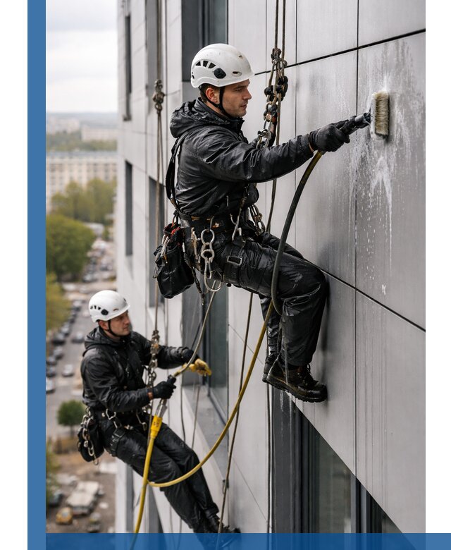 Профессиональная мойка фасада из композита в Керчи