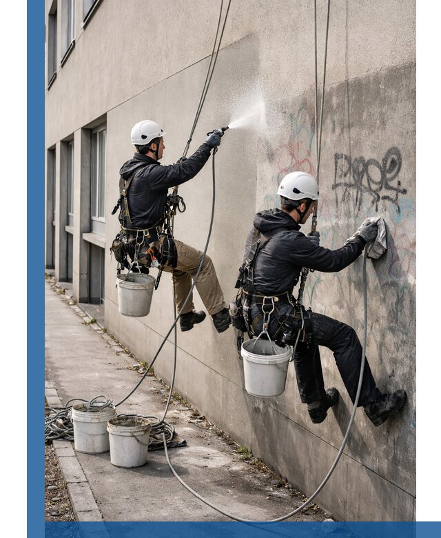 Антиграффити покрытие фасада с защитой от надписей в Керчи