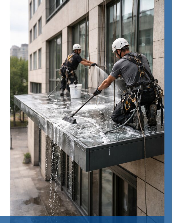 Мойка козырьков и навесов в Керчи от 3574 р. | ВЫСОТНИК-Крч