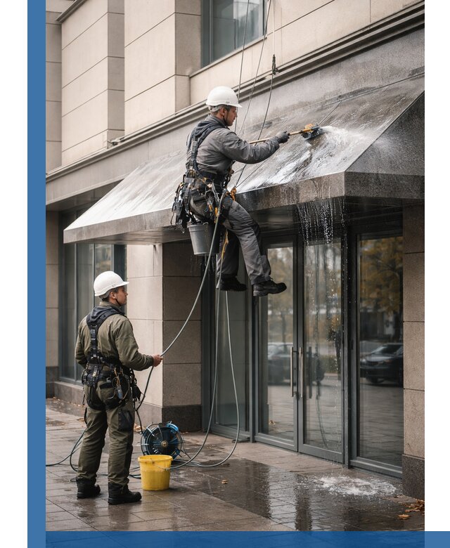 Профессиональная мойка козырьков и навесов в Керчи