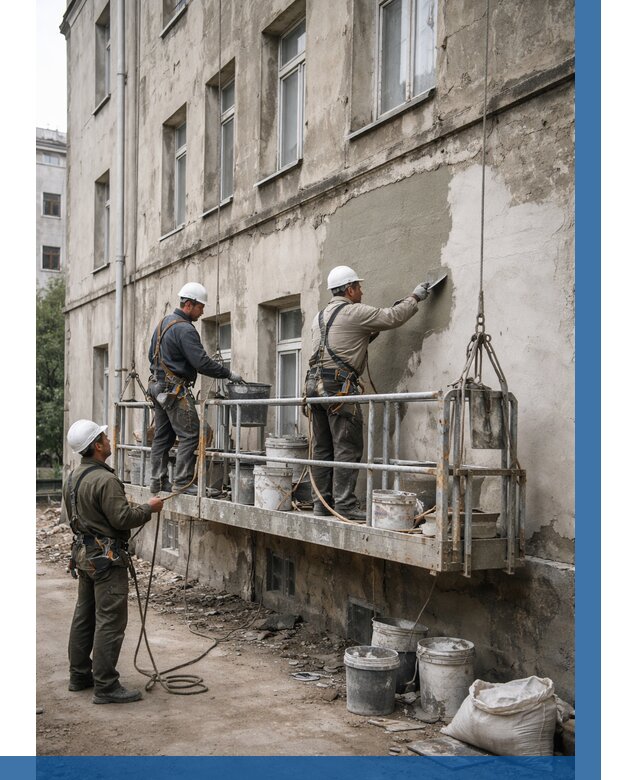 Капитальный ремонт фасада в Керчи от 4289 р. | ВЫСОТНИК-Крч