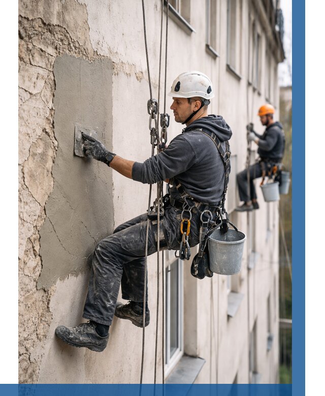 Восстановление штукатурки фасада в Керчи от 1225 р. | ВЫСОТНИК-Крч