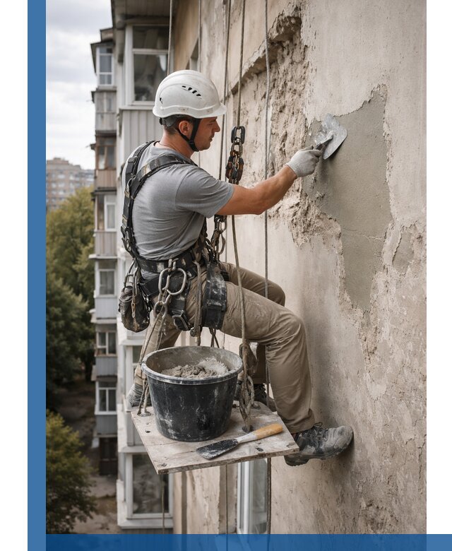 Восстановление фасадной штукатурки в Керчи с гарантией качества