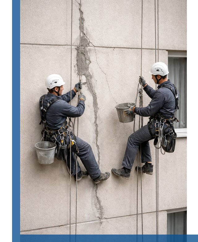 Заделка трещин на фасаде в Керчи с гарантийным ремонтом