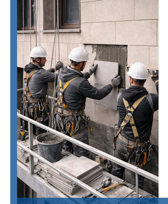 Ремонт облицовки фасада плиткой в Керчи с гарантией