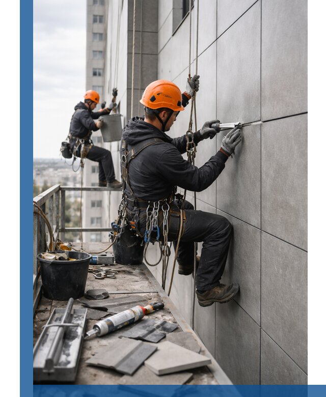 Профессиональный ремонт фасада из керамогранита в Керчи