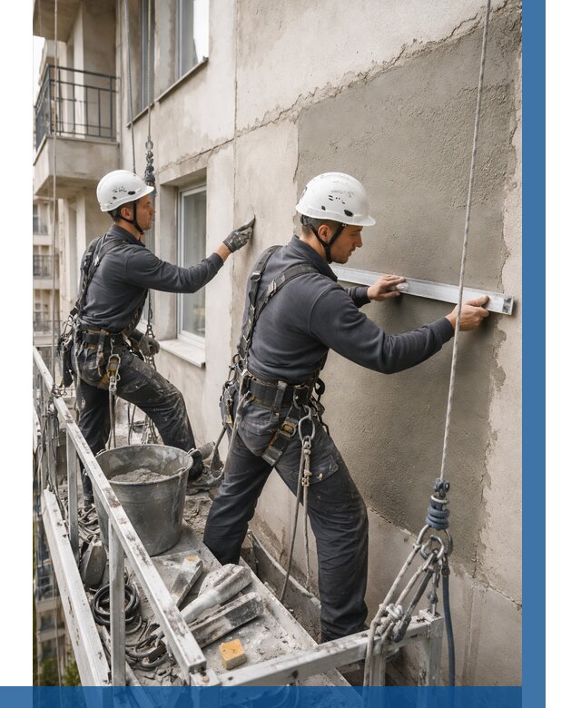 Штукатурка фасада на высоте в Керчи от 919 р. | ВЫСОТНИК-Крч