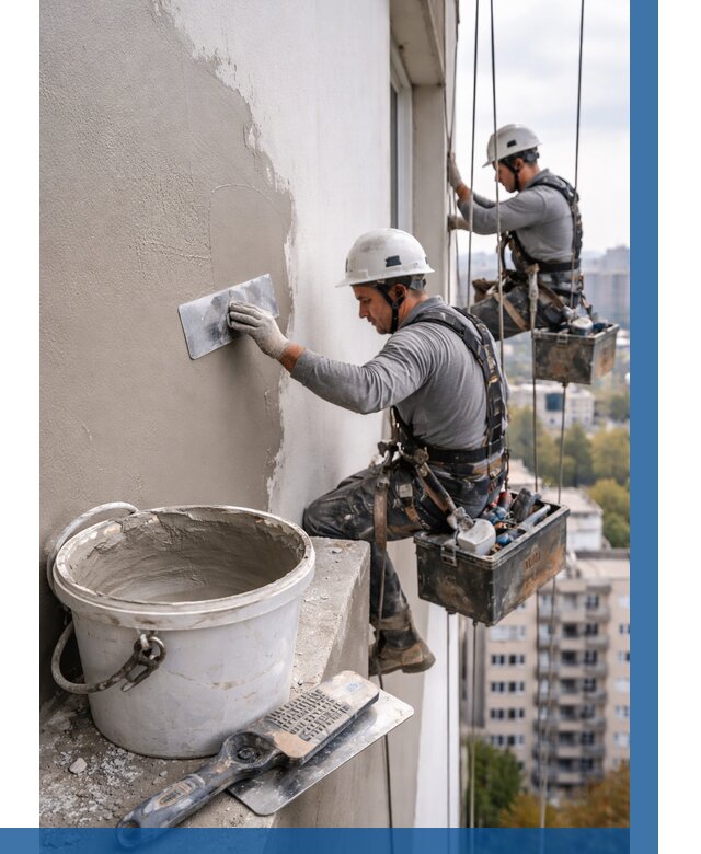 Шпаклевка фасада на высоте в Керчи от 715 р. | ВЫСОТНИК-Крч