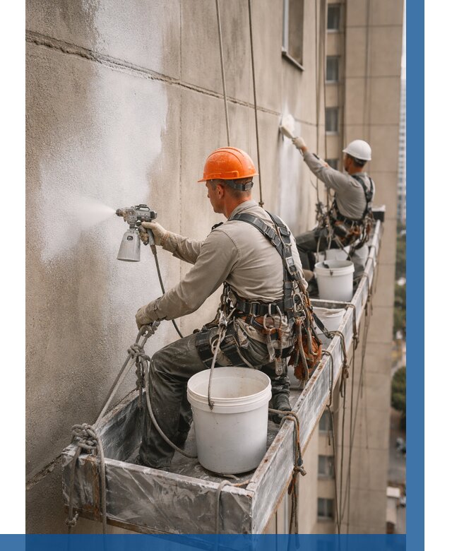 Грунтовка фасада на высоте в Керчи от 123 р. | ВЫСОТНИК-Крч