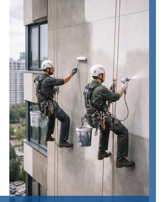 Покраска фасада альпинистами в Керчи от 306 р. | ВЫСОТНИК-Крч