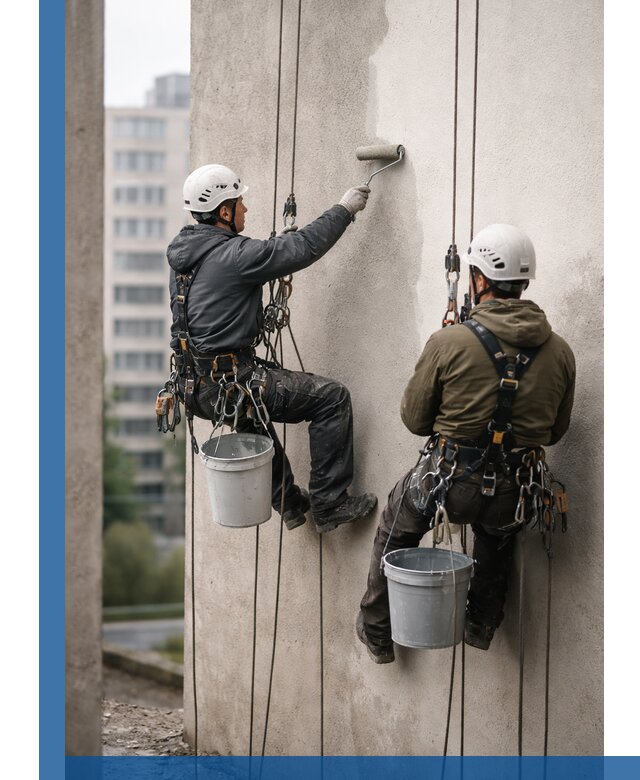 Покраска фасадов высотными альпинистами в Керчи с гарантией