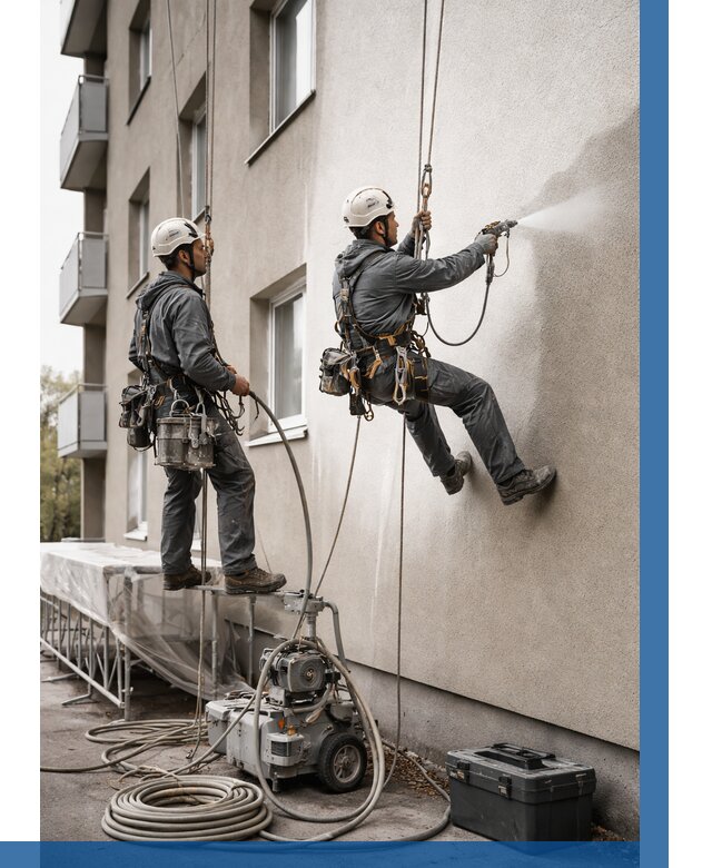 Безвоздушная покраска фасада в Керчи от 225 р/м² | ВЫСОТНИК-Крч