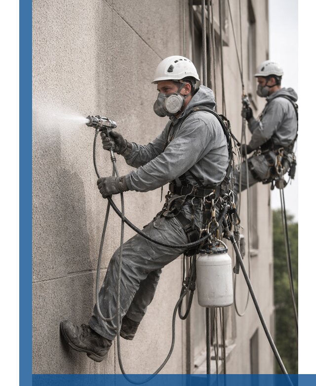 Безвоздушная покраска фасадов зданий в Керчи профессионально