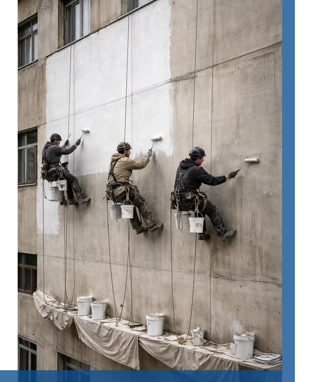 Покраска бетонного фасада в Керчи от 357 р за м2 | ВЫСОТНИК-Крч