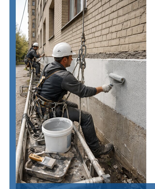 Окраска цоколя здания в Керчи профессионально и надежно