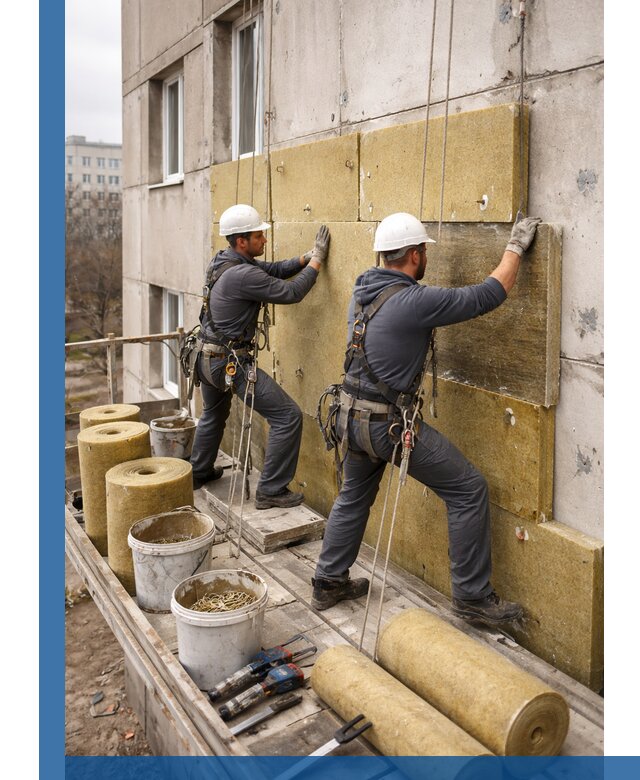 Утепление фасада минватой в Керчи под ключ с гарантией