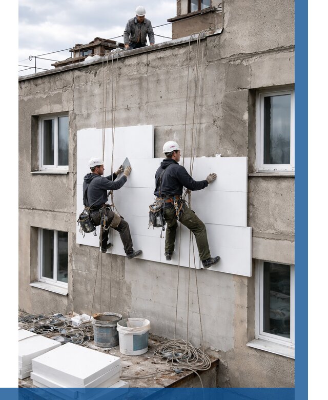 Утепление фасада пенополистиролом в Керчи от 1838 р. | ВЫСОТНИК-Крч