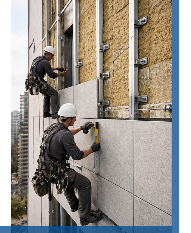 Монтаж вентилируемого фасада в Керчи от 3574 р. | ВЫСОТНИК-Крч