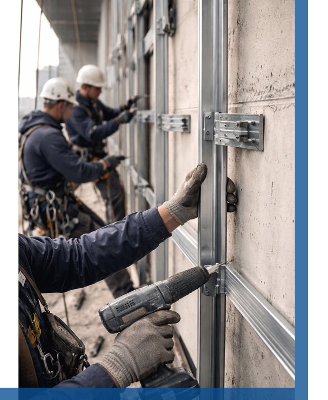 Монтаж подсистемы вентфасада в Керчи от 868 р. | ВЫСОТНИК-Крч