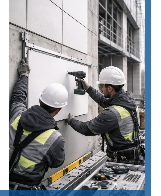 Монтаж композитных панелей фасада в Керчи от 2553 р. | ВЫСОТНИК-Крч