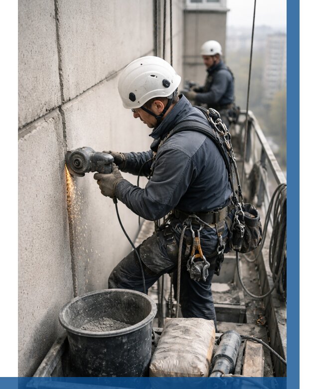 Штробление межпанельных швов в Керчи от 1225 р. | ВЫСОТНИК-Крч