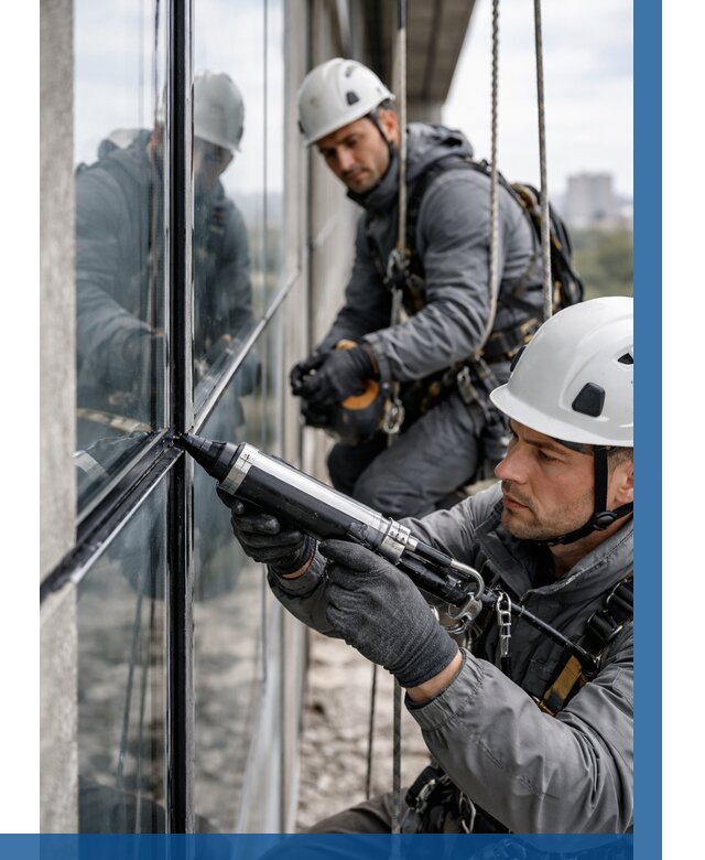 Герметизация витражных швов в Керчи от 664 р. | ВЫСОТНИК-Крч