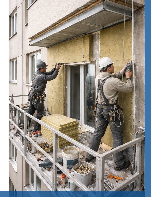 Утепление балкона снаружи в Керчи от 1634 р. под ключ ВЫСОТНИК-Крч