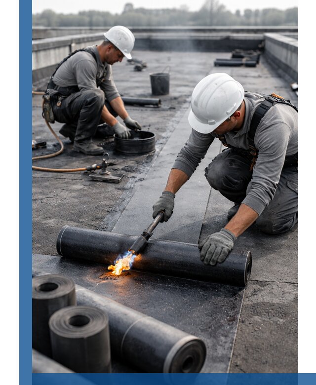 Ремонт рулонной кровли в Керчи герметизация и восстановление