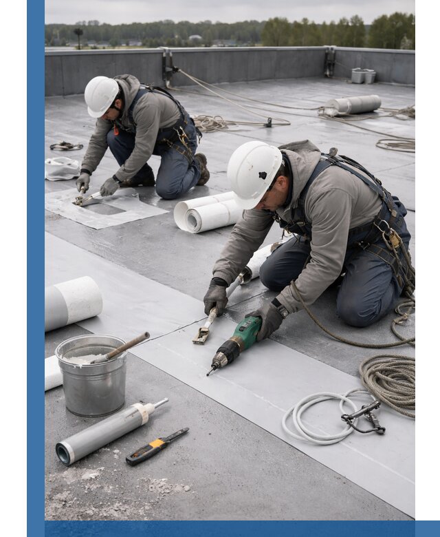 Ремонт мембранной кровли в Керчи качественно и с гарантией