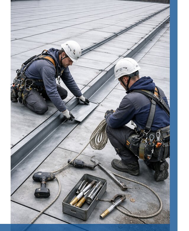 Ремонт фальцевой кровли в Керчи от 715 р. | ВЫСОТНИК-Крч