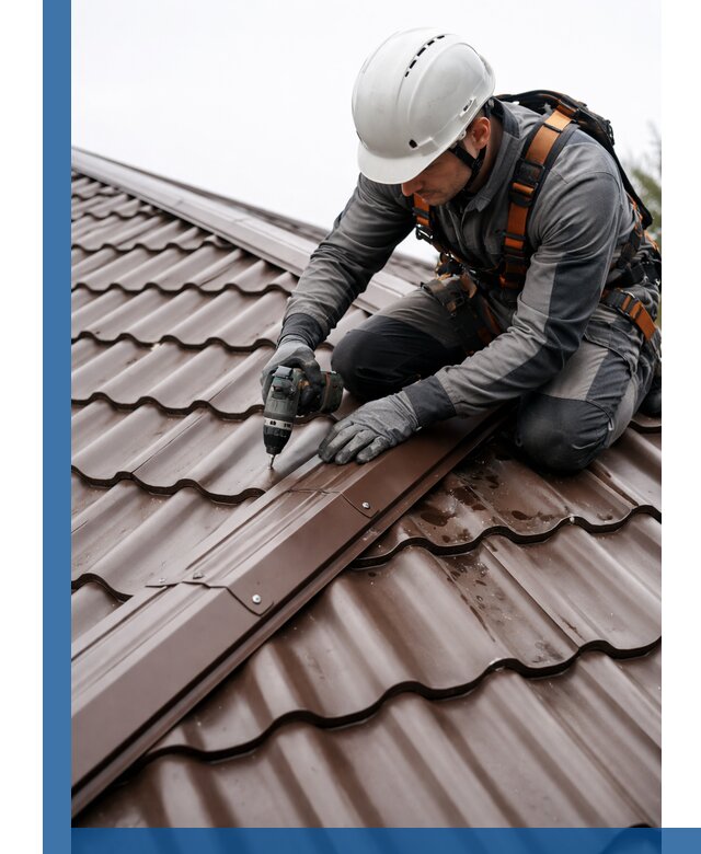 Ремонт металлочерепицы на крыше в Керчи профессионально