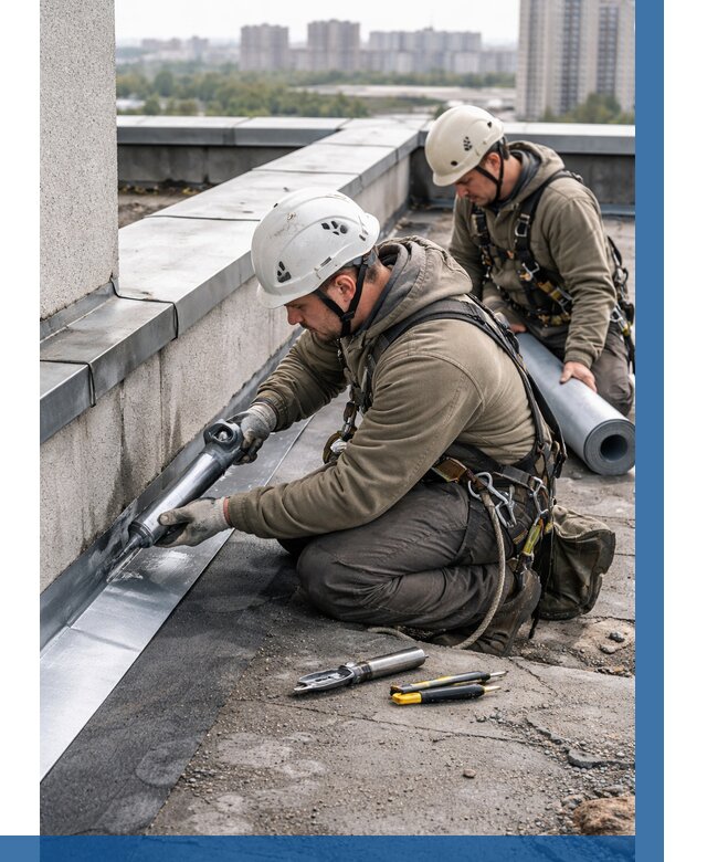 Ремонт кровельных примыканий в Керчи от 1225 р. | ВЫСОТНИК-Крч