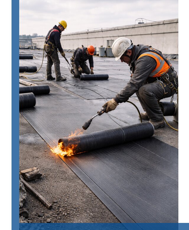 Монтаж наплавляемой кровли в Керчи профессионально
