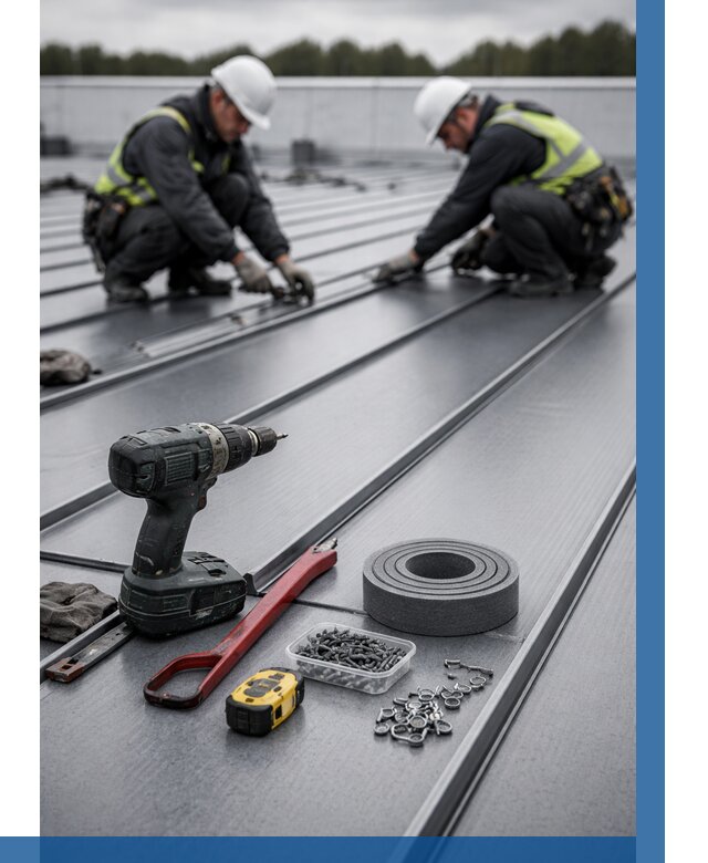 Монтаж фальцевой кровли в Керчи от 1838 р. | ВЫСОТНИК-Крч