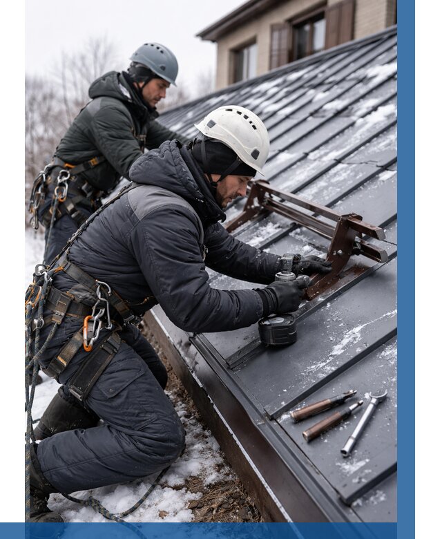 Монтаж снегозадержателей в Керчи от 460 р. | ВЫСОТНИК-Крч