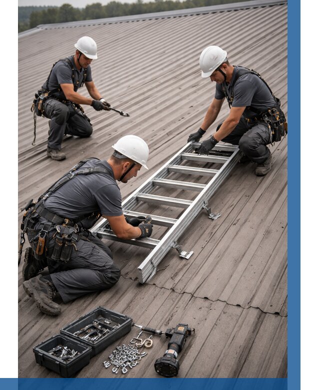 Монтаж кровельной лестницы в Керчи от 4595 р. | ВЫСОТНИК-Крч