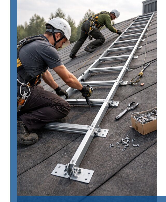 Профессиональный монтаж кровельной лестницы в Керчи под ключ