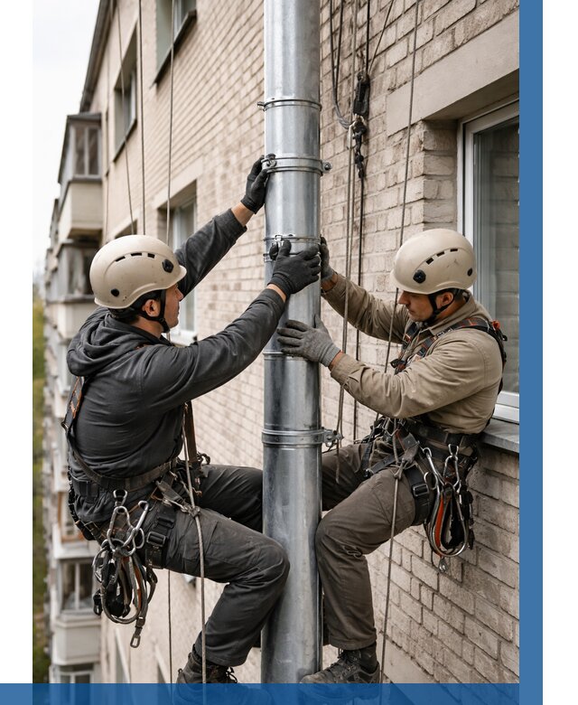 Замена водосточных труб в Керчи от 6638 р. | ВЫСОТНИК-Крч