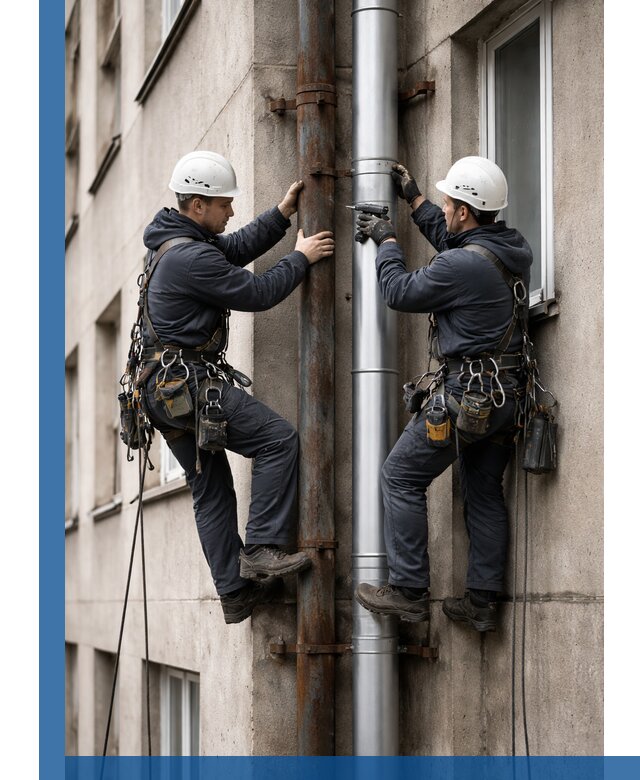 Замена водосточных труб в Керчи: монтаж и демонтаж под ключ