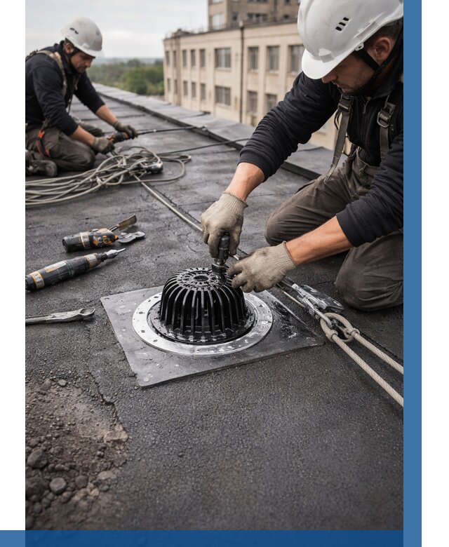 Установка водосточных воронок в Керчи цена от 3574 р. | ВЫСОТНИК-Крч