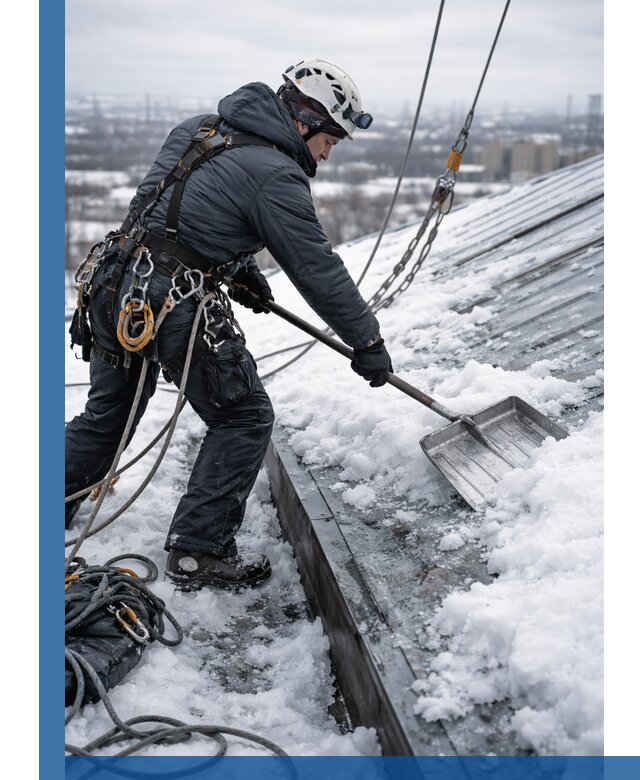 Профессиональная очистка кровли от снега и наледи в Керчи