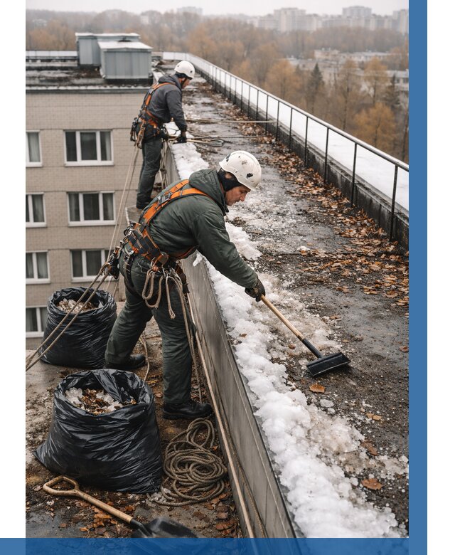 Очистка кровли по периметру в Керчи от 562 р. | ВЫСОТНИК-Крч