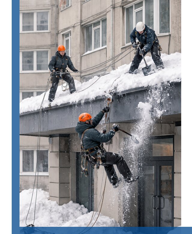 Безопасная очистка навесов от снега в Керчи круглогодично