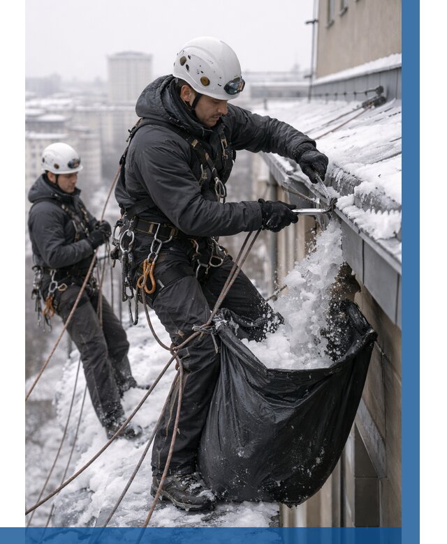 Аварийная очистка крыши в Керчи под ключ от 306 р. | ВЫСОТНИК-Крч