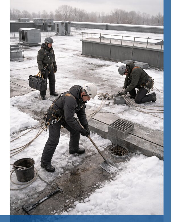 Абонентское обслуживание кровли зимой в Керчи от 8170 р. | ВЫСОТНИК-Крч