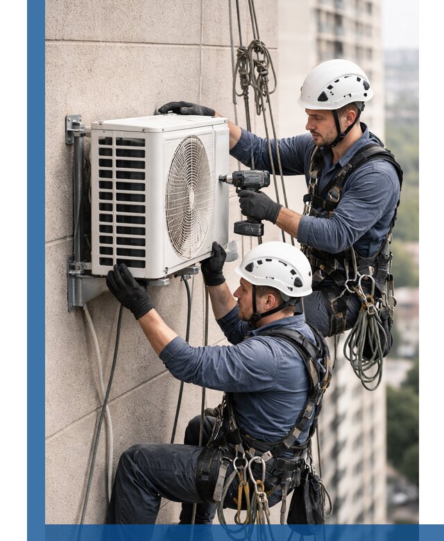 Монтаж внешнего блока кондиционера в Керчи установка и крепление