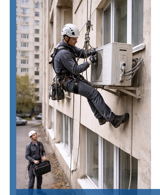 Демонтаж внешнего блока кондиционера в Керчи профессионально